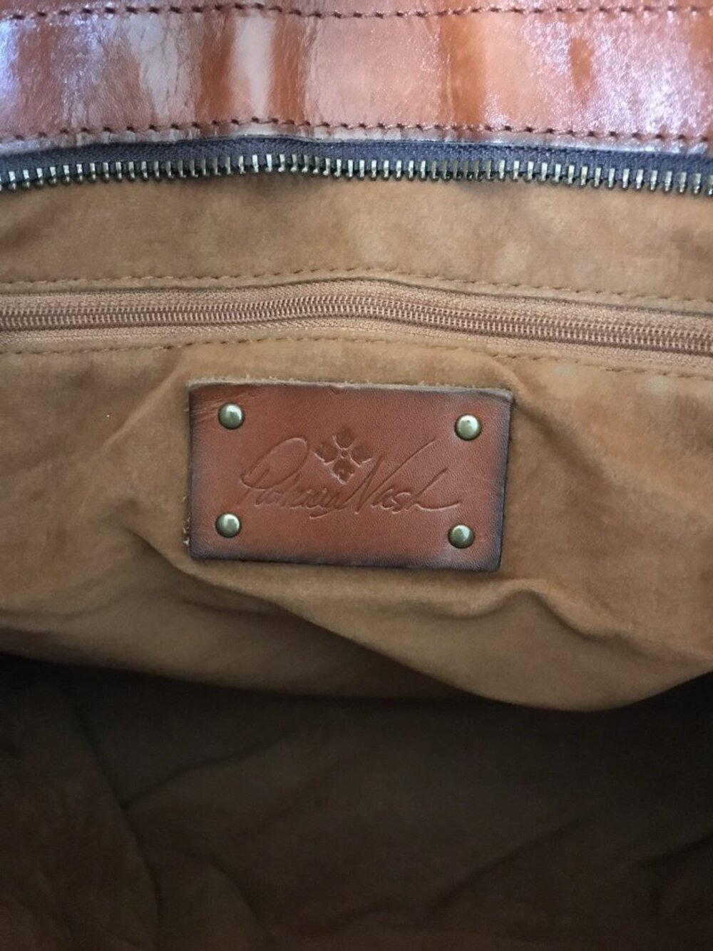 Patricia Nash Viana Soft Tan Brown Leather Shoulder Tote Bag 13x13x3 Purse - Picture 11 of 11